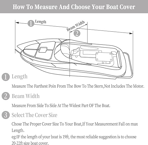 Miniatura 6 de Cubierta para barco, impermeable 600D, lona de grado marino resistente a los rayos UV, se adapta a V-Hull, barco de pesca de tres cascos, Runabout,