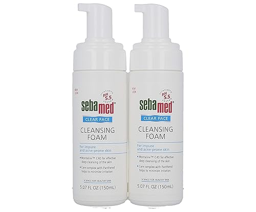 Sebamed Espuma de limpieza facial transparente para la piel grasa y propensa al acné, 5.07 onzas líquidas (paquete de 2)