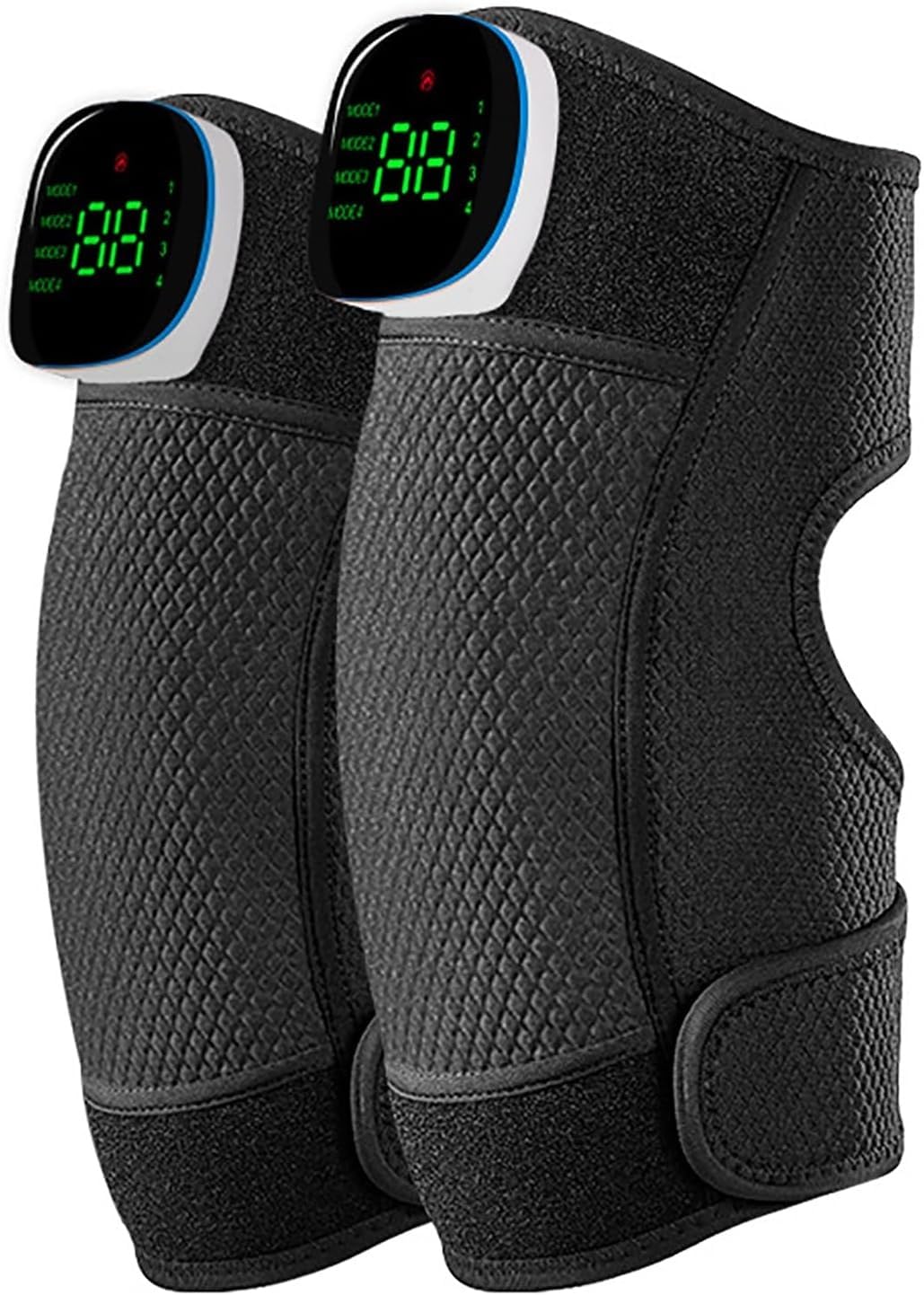 Podgrzewane Inteligentne Ortezy Kolana W Pełni Podgrzewana Opaska Na Kolano 4-biegowa Stała Regulacja Temperatury 4 Tryby Wibracji/przełączanie Intensywności (Color : Black)