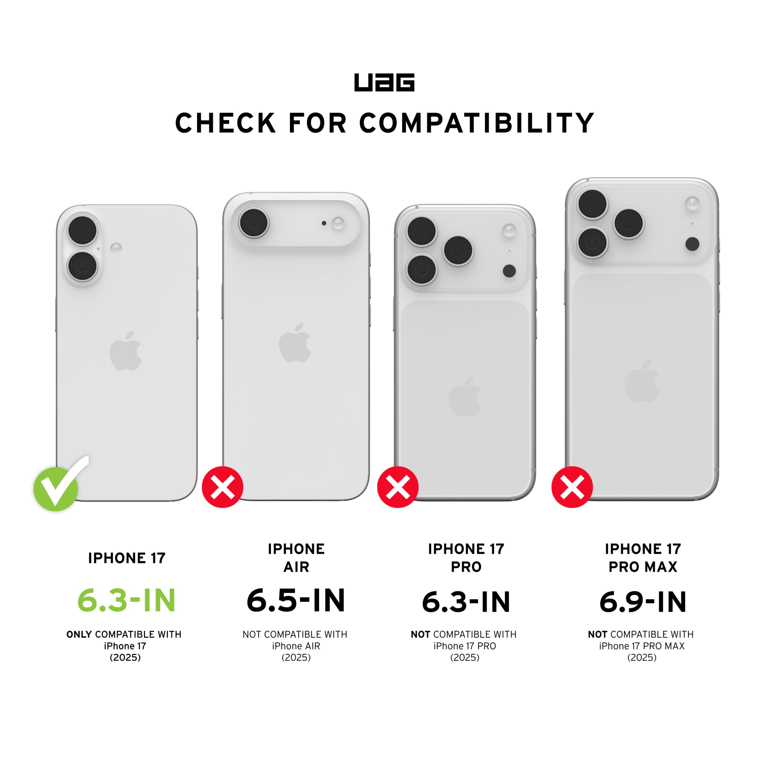 Urban Armor Gear Essential Armor MS Case compatibile con Apple iPhone 17 Custodia (ricarica wireless/carica magnetica ottimizzata, Protezione da cadute da 4,6 m) nero