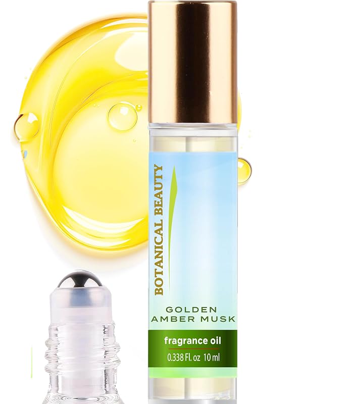 Botanical Beauty Golden Amber Musk Óleo de Fragrância Roll-On, 10 mL
