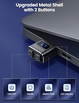 Meatanty Metal USB-C Tiny Mouse Jiggler, Mouse Mover Undetectable, Automatic Shaker with Separate Mode and ON/Off Buttons, Mouse Moving Device LED Screen, Wiggler Giggler Keep Computer/PC/Laptop Awake