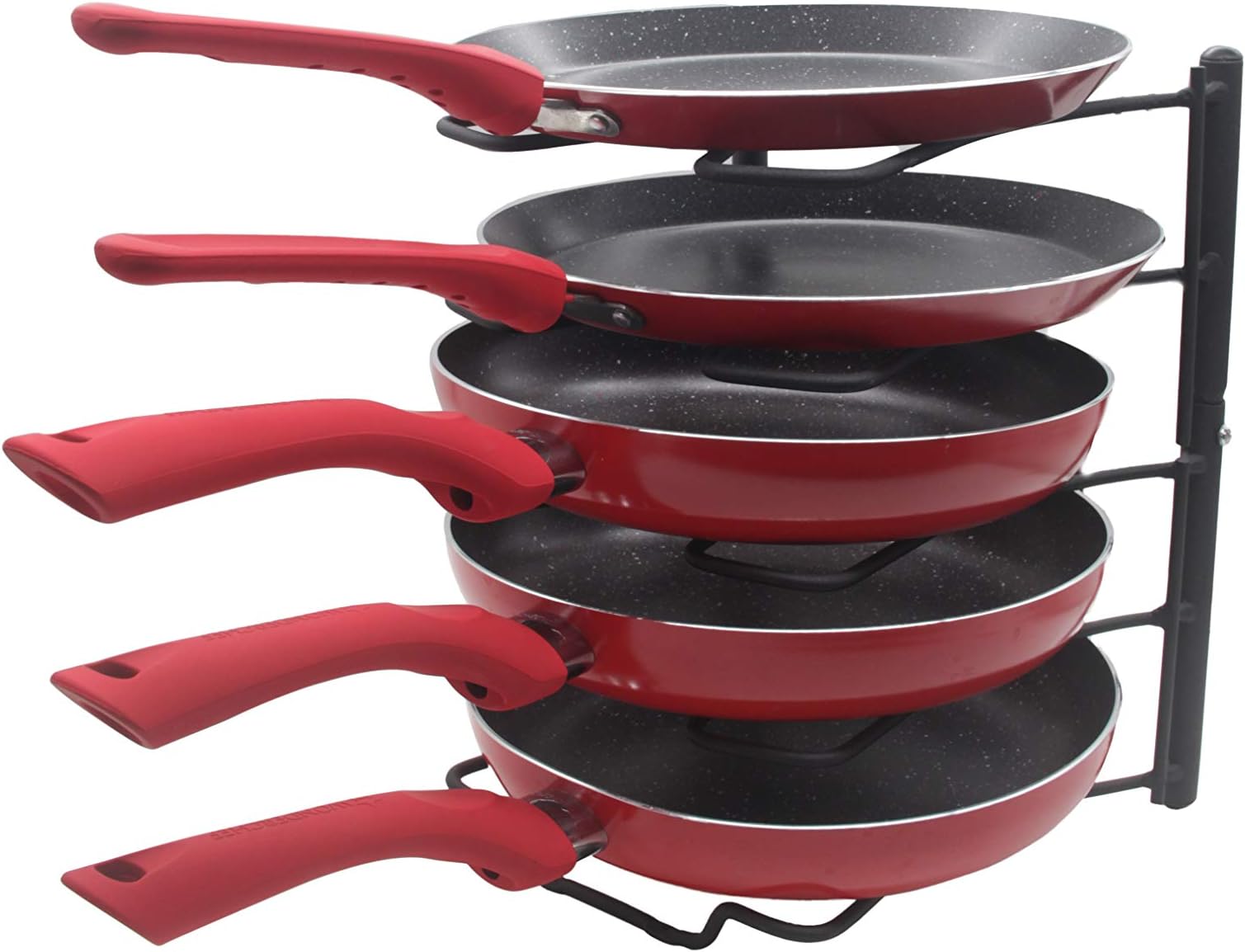 APPUCOCO Iron Kitchen Counter and Cabinet Pan Organizer Shelf Rack - Black