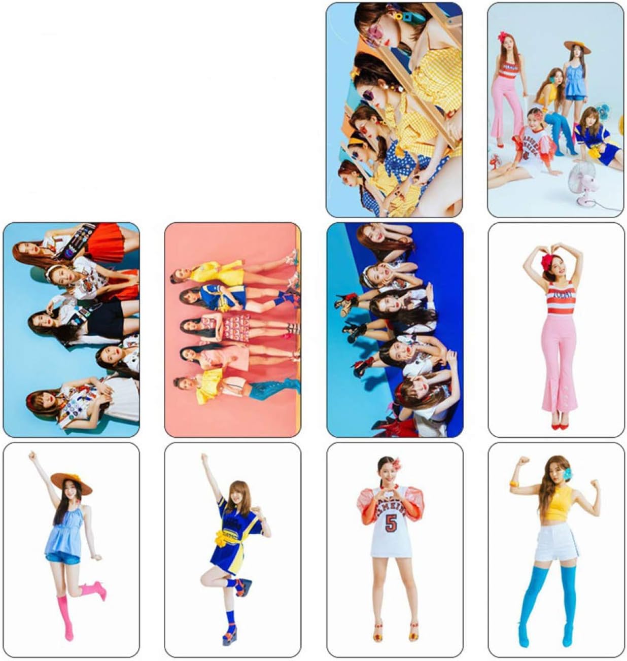 Wanjis meritorious 10pcs/Set Kpop Wanna ONE Got 7 RED Velvet IKON Shinee Photo Card Crystal Card Sticker Support Lomo Cards Stickers Set Gift(RED Velvet-1)(None KT1073)