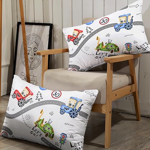 Miniatura 6 de AILONEN Sábana bajera ajustable con diseño de caricaturas para niños y adolescentes, tamaño individual, con estampado de tractor de dibujos animados