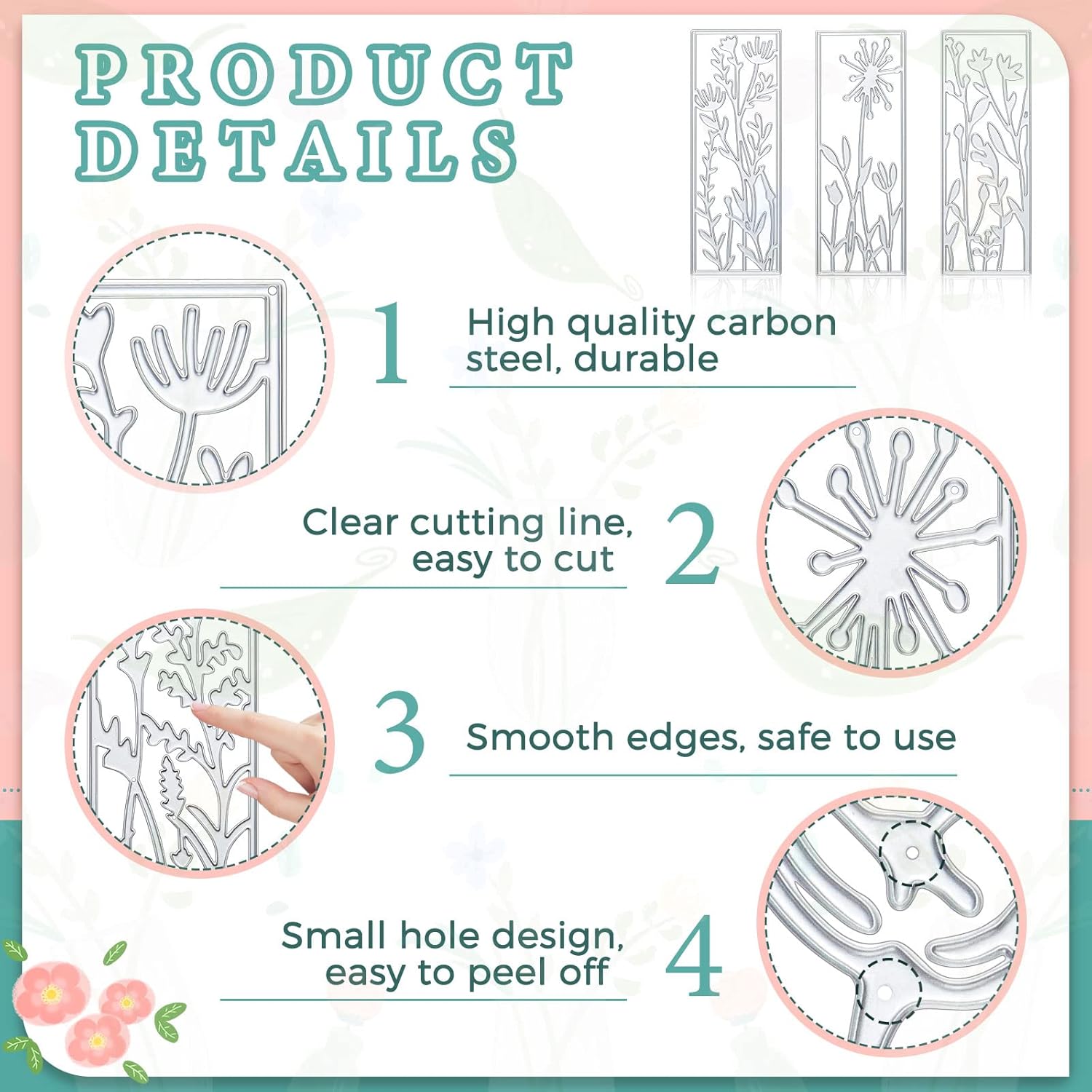 7 Pcs Metal Flower Frame Cutting Dies Embossing Stencils Template Craft Dies Scrapbooking Die Cut Bookmark Flowers Metal Dies for Card Making Bookmark Album Decoration : Arts, Crafts & Sewing