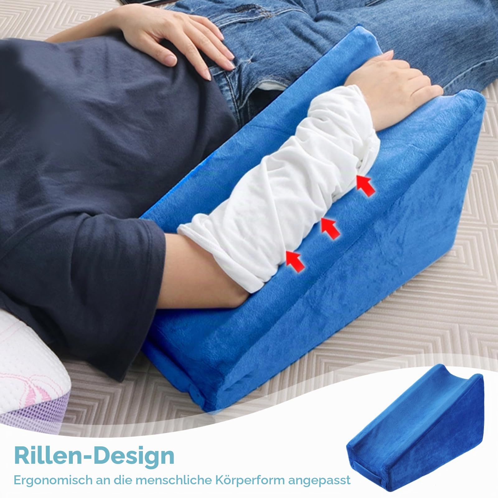 Arm Elevation Kissen Dreieck - Schwamm Ellbogen Keilkissen Schlaf | Arm Unterstützung arm Kissen Armstützkissen ergonomisches Armlehnenkeilkissen zum Schlafen bl