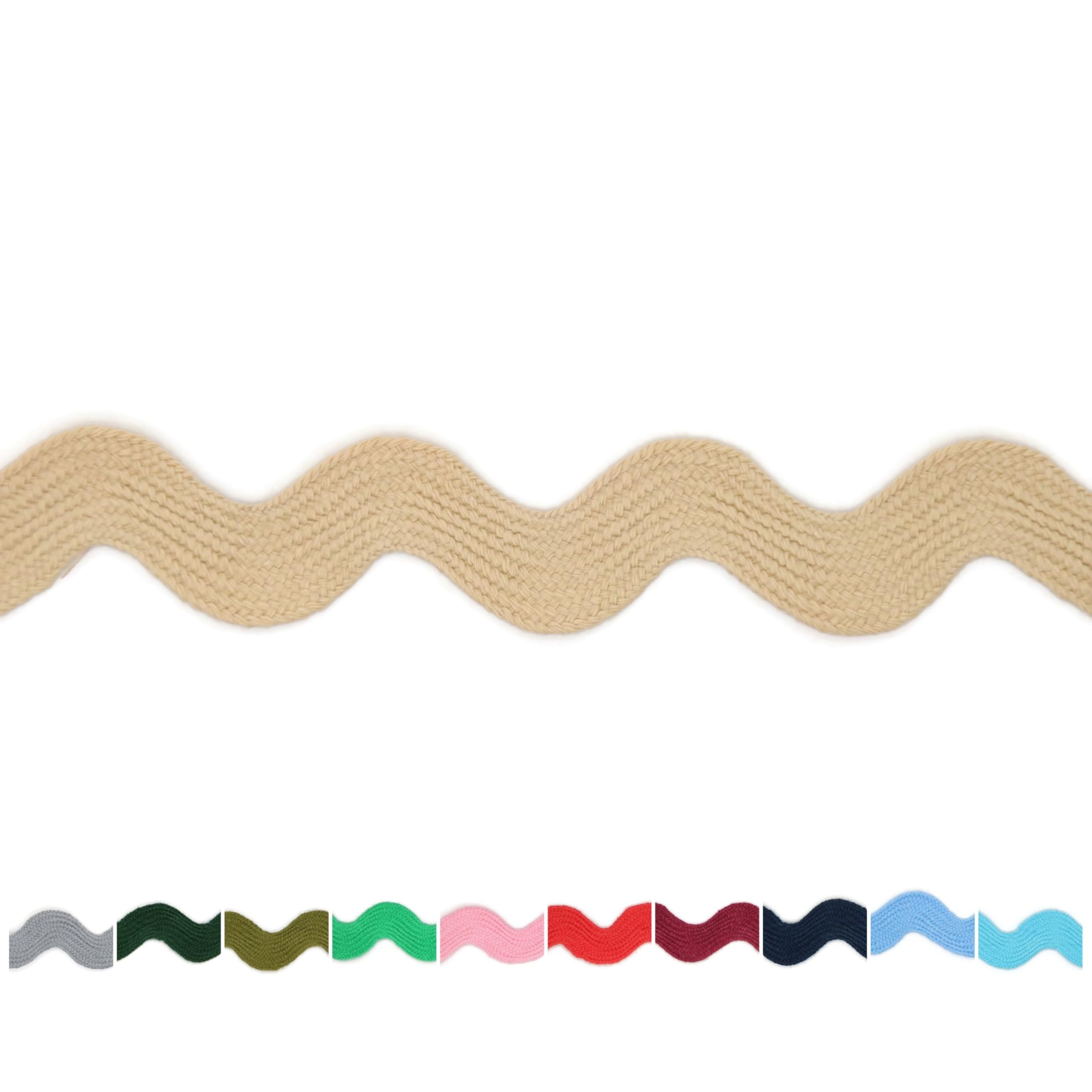 cotton ric rac trim - 34 inch - 5 yards - wave bending fringe trim cotton lace ribbon for sewing clothes gift wrapping home party decoration ctr02135