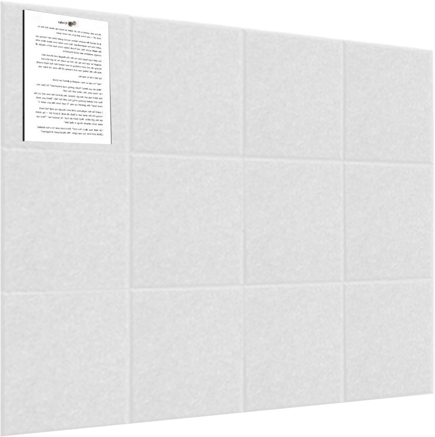Large Cork Board for Wall 48" x 36", 12 Pack Felt Wall Tiles with Safe Removable Adhesive Tabs, White Bulletin Board, CorkBoards for Office, School, Bedroom