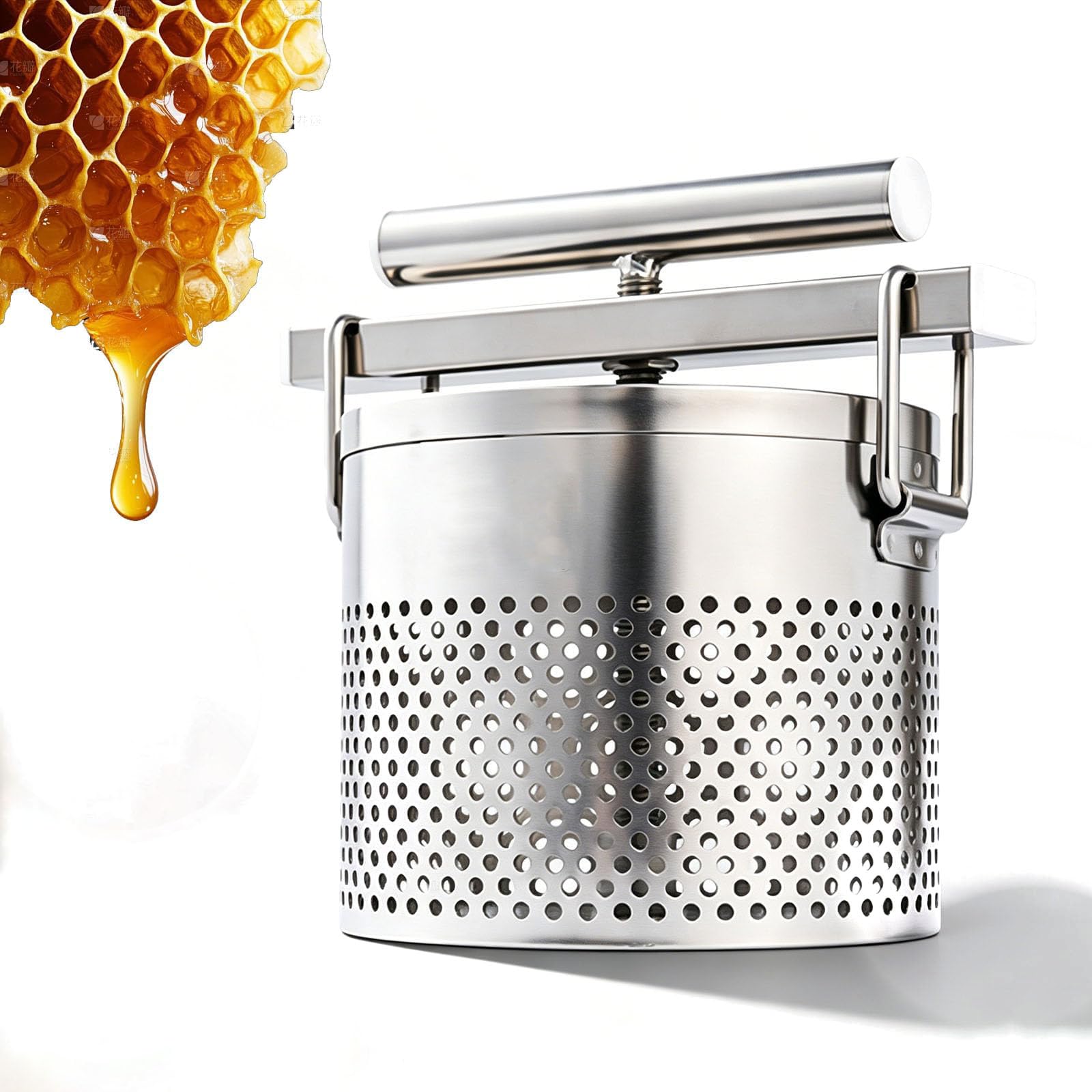 MRJYK 1.8l Press Honey Extractor, Diy Honey Presser Extractor Machine, With Filter Bag, Detachable, Wall Thickness 0.8mm, For Veggies, Yogurt & Fat Separation, Beeswax, Fruit Wine