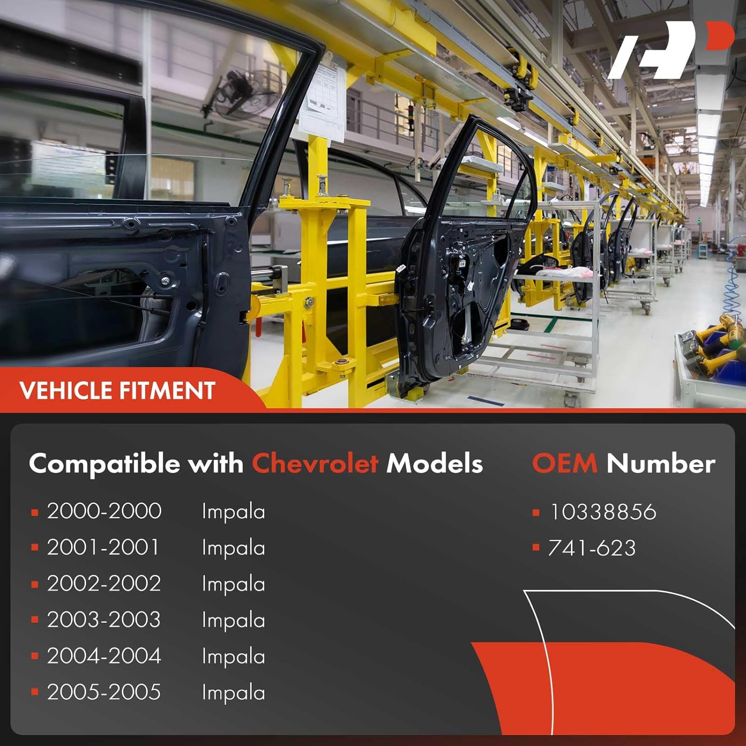 A-Premium Power Window Regulator with Motor Replacement for Chevrolet Impala 2000-2005 Rear Right Passenger Side 10338856