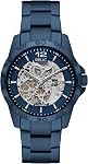 Relic by Fossil Men's Brenton Black Alloy Metal and Brown Leather Band Automatic Watch (Model: ZR12663)