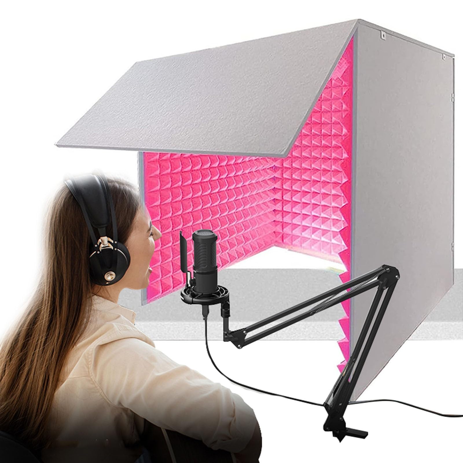 Amazon.co.jp: 防音 卓上 簡易防音室 1人用 防音シート 壁 マイク 防音