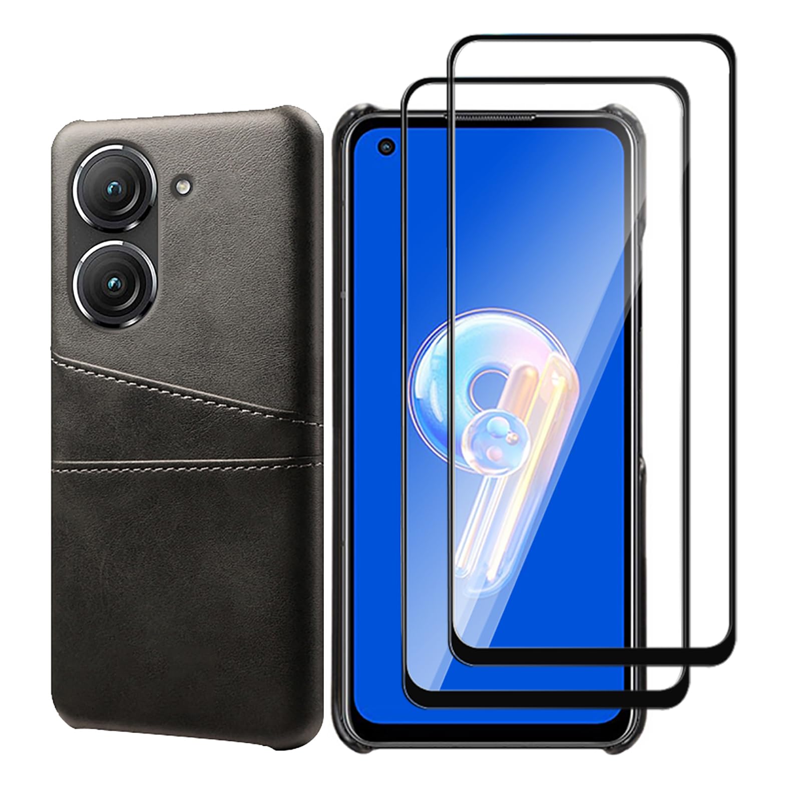 Custodia Bumper Portafoglio In Pelle Per Asus Zenfone 10 – Marrone, Antishock Con Slot E Cavalletto