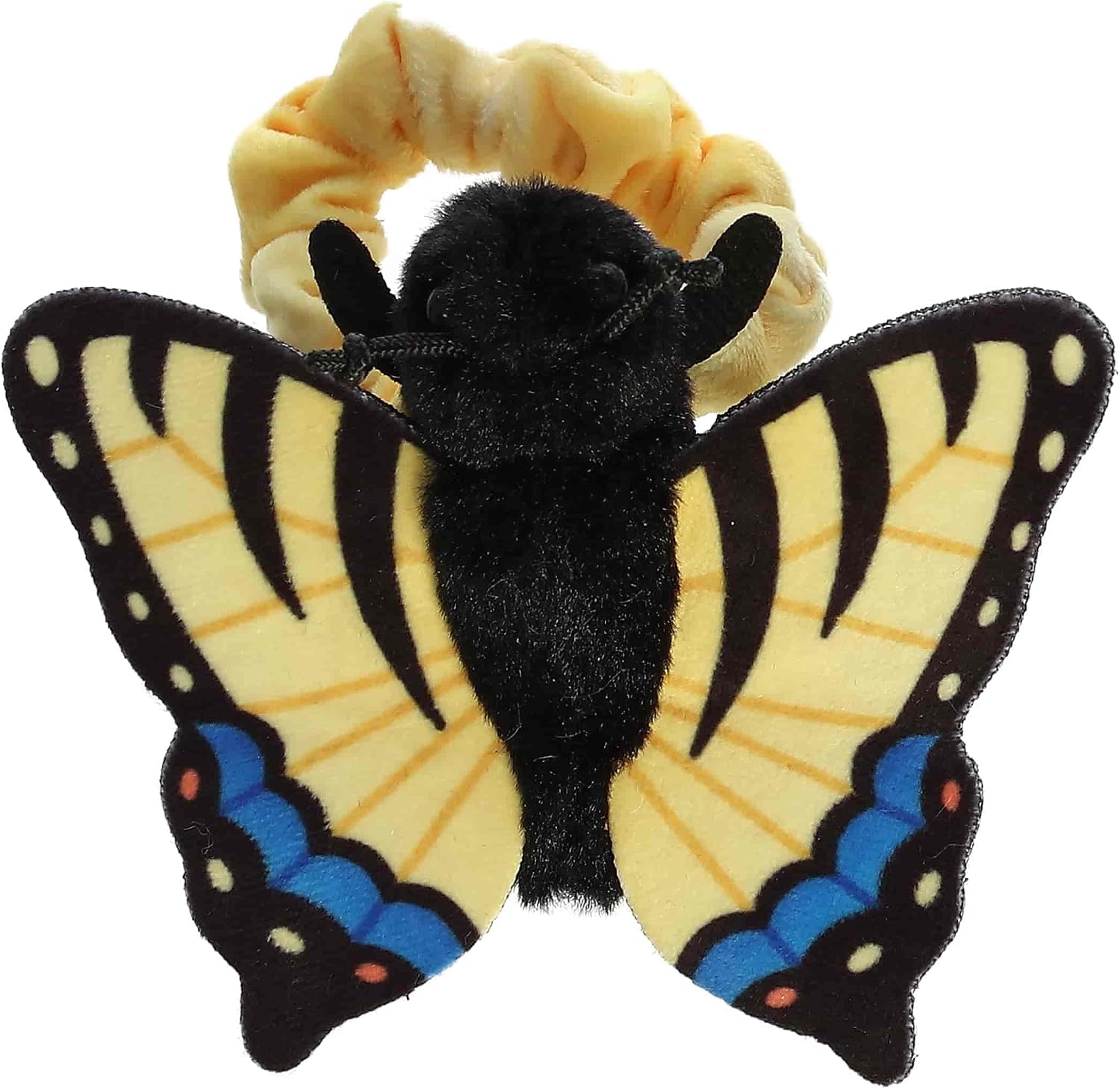 Aurora® Vibrant Wrist Fliers™ Tiger Swallowtail Butterfly Stuffed Animal - Eye-Catching Designs to Wear - Perfect for Kids 3+ Years and Animal Loving Adults - Yellow 5 Inches