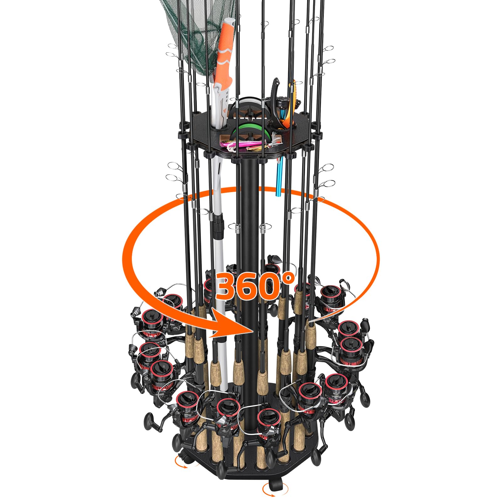 KEXMO Mobile Fishing Rod Holder Pole Rack for Gara...