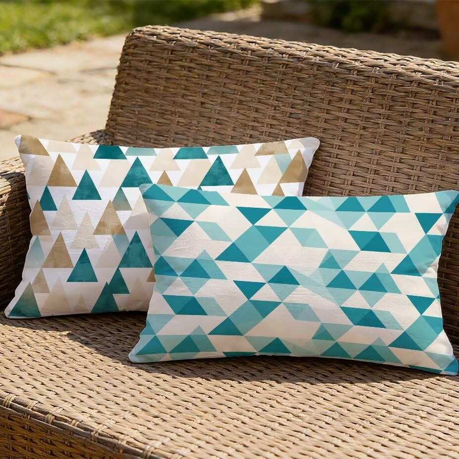 Coussin extérieur imperméable bleu 70x90 housse de coussin décorative de jardin M-P512