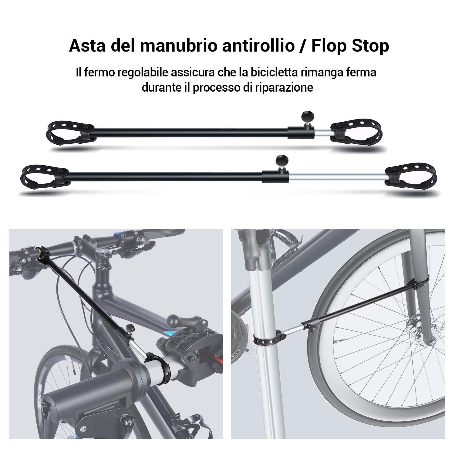 Sportneer Cavalletto Manutenzione Bici, Cavalletto per Riparazione delle Biciclette, Max 27 kg, Cavalletto Bici in Alluminio, Regolabile in Altezza Ruotabile a 360 °, Adatto per Mountain Bike e-Bike