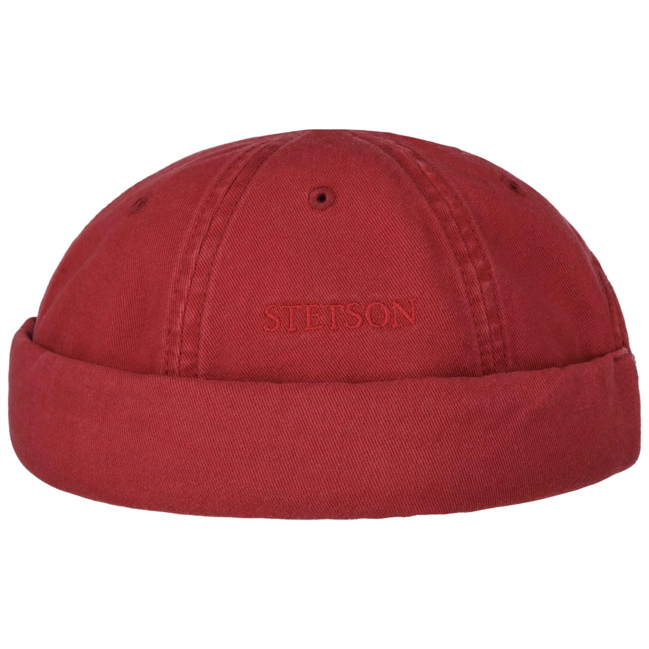 Stetson Ocala Cotton Docker Cap Men - Docker hat Made of 100% Cotton - Docker hat with Factor 40 UV Protection - Summer/Winter Bordeaux L (58-59 cm)