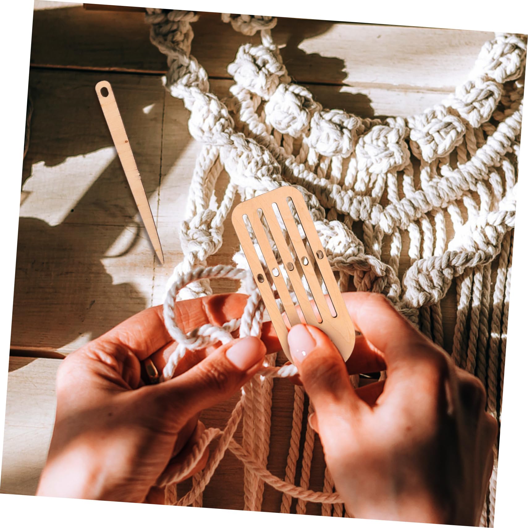 SEWACC 2juegos Kit De Tejer De Madera Para Principiantes y Palos De Weaving Para Manualidades