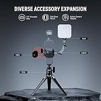 Vista 5 de NEEWER Jaula Pocket 3, Plataforma de Grabación de Video con Cardán de Aleación de Aluminio con Adaptador de Extensión para Cámara de Acción Roscas