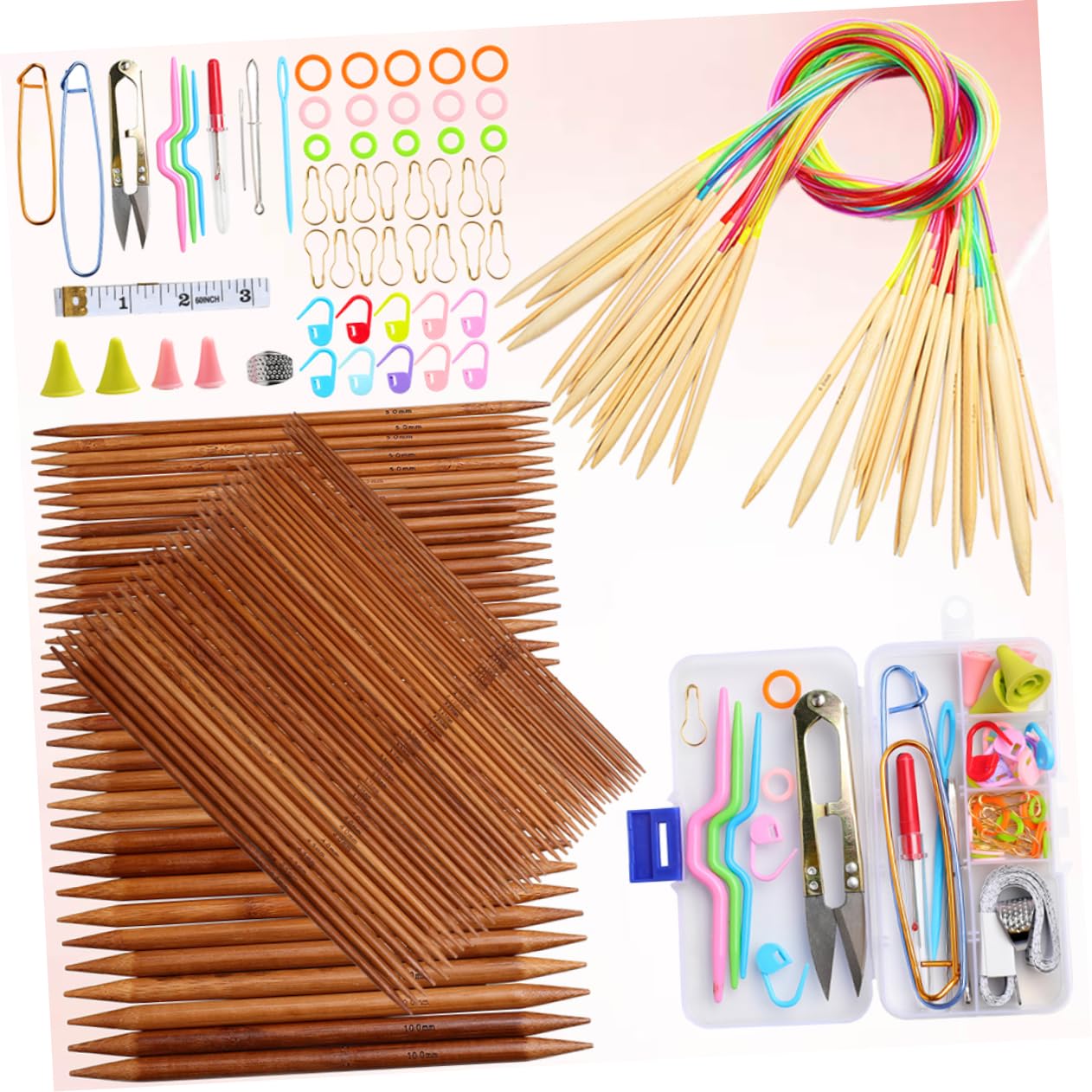 STOBOK Agujas Circulares De Bambú Agujas De Tejer Para Suéteres Accesorios De Tejer Para Manualidades Casa