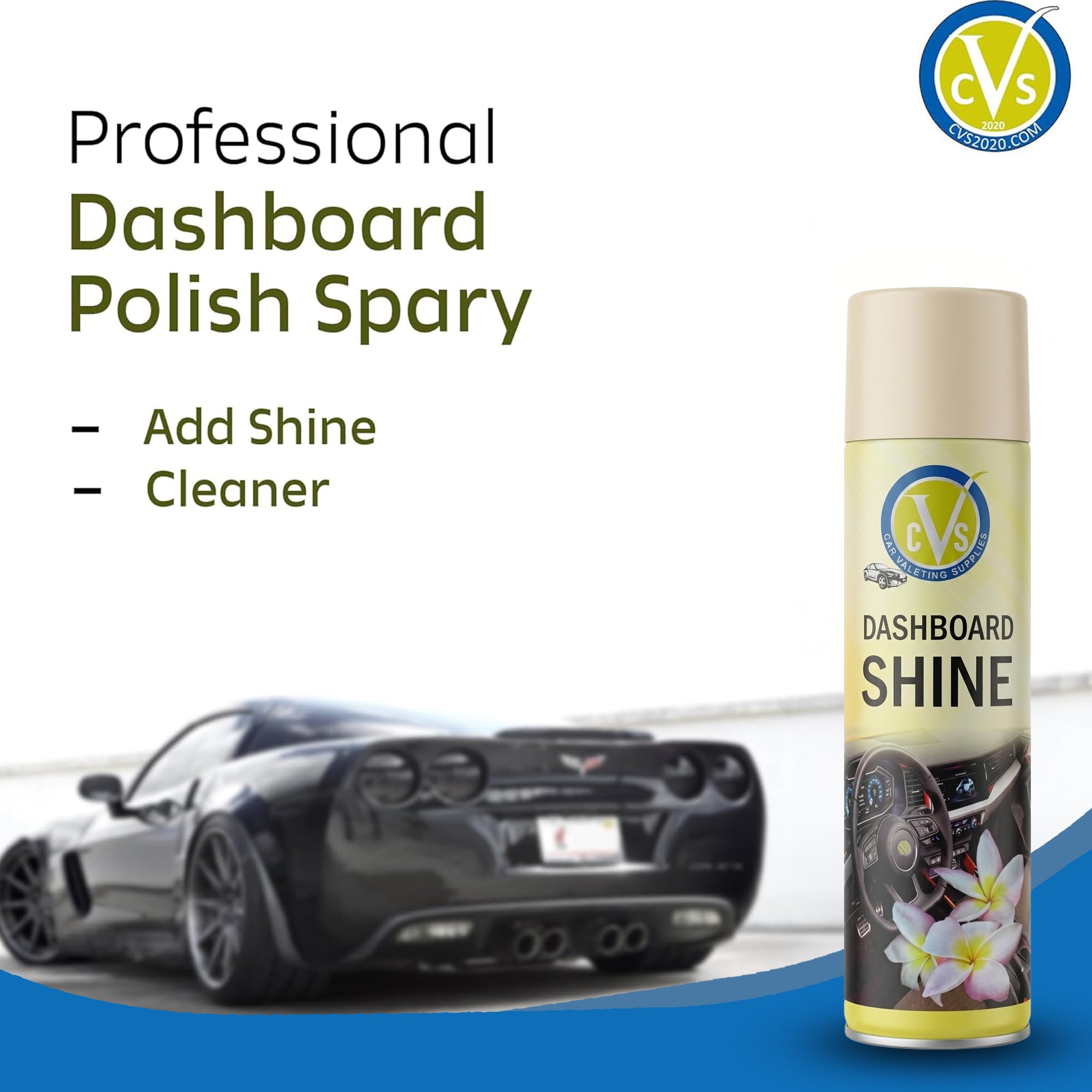 CVS - Spray de silicona para salpicadero de coche: limpia, brilla y protege el interior del coche, restaura el brillo, limpiador interior del coche, elimina la suciedad, el polvo y los residuos, aroma