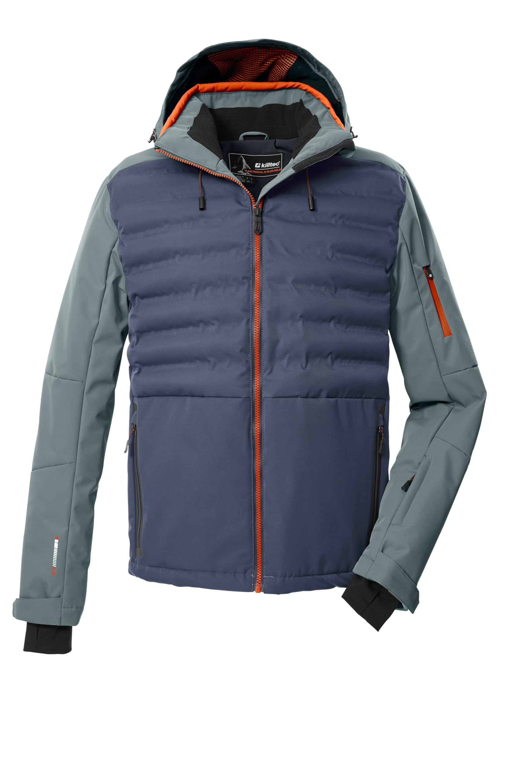 killtec heren Hybride jack/gewatteerd jack met afritsbare capuchon en sneeuwvanger KSW 72 MN SKI JCKT, schwarz, 3XL, 43435-000