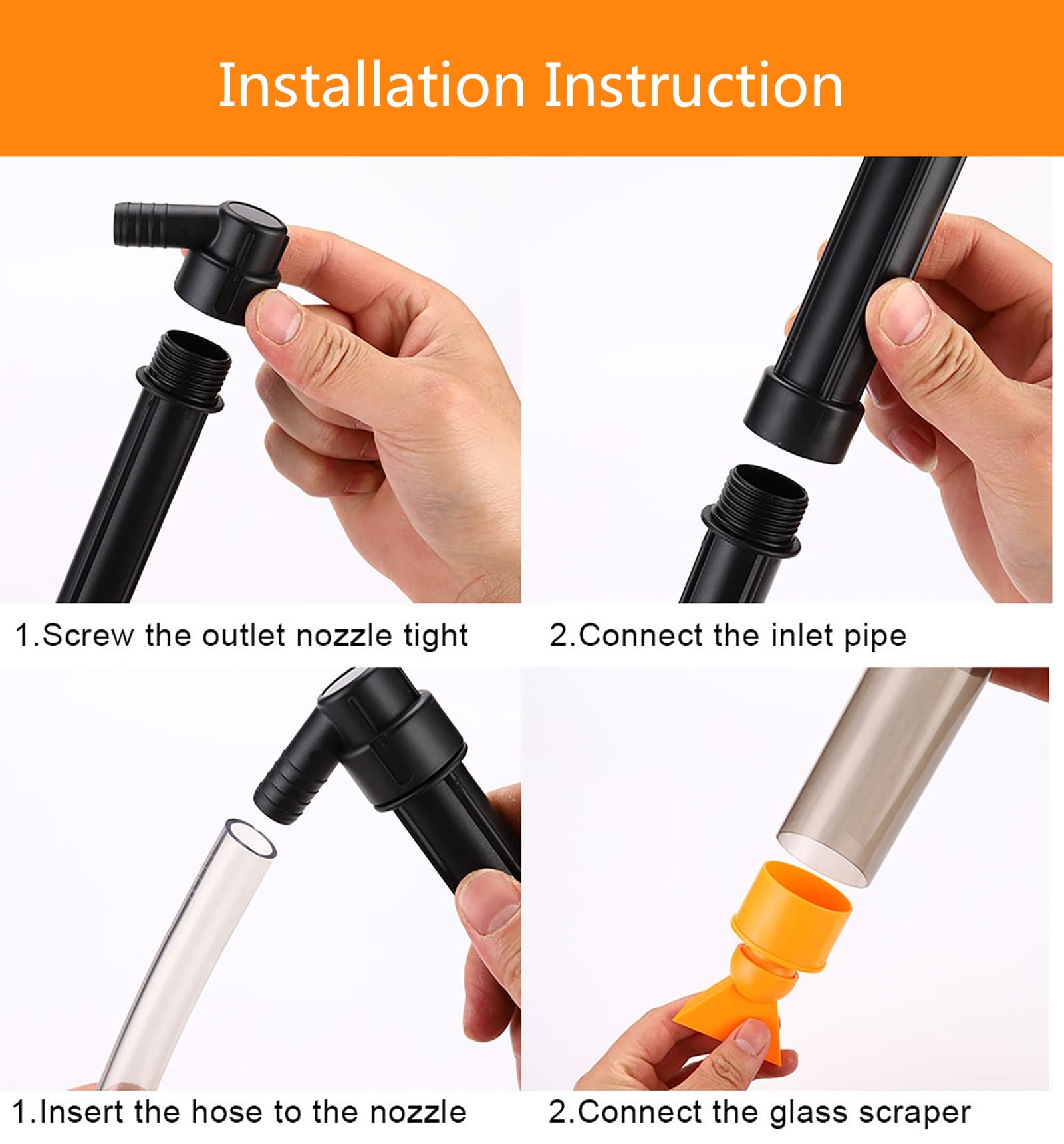 Aspirador Sifónico para Acuarios, Manguera Sifónica Manual con Bolsa De Aire Duradera, Herramientas De Limpieza para Acuarios, Limpiador De Algas para Peceras, Limpieza De Grava y Arena(A)