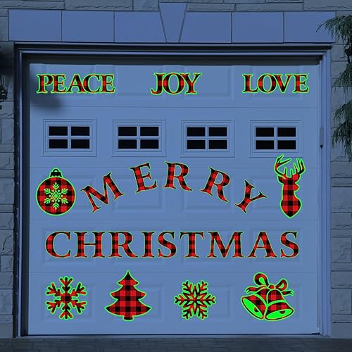 Kanayu 32 piezas de imanes de Navidad para puerta de garaje, imanes de puerta de garaje que brillan en la oscuridad, calcomanías magnéticas