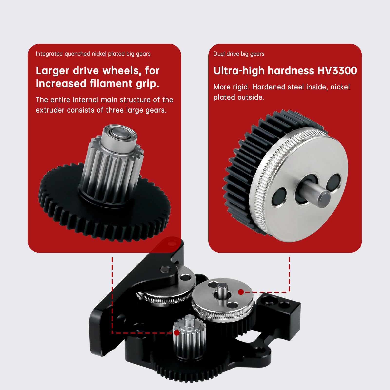 Engranaje grande superligero HGX-LITE extrusora de acero endurecido compatible con Voron, Ender 5 Series, Ender 3 V2/Pro CR10 CR10S y otras impresoras 3D DIY