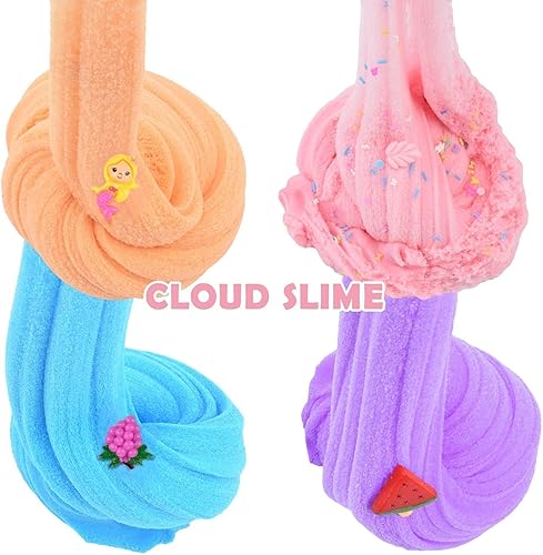 Miniatura 9 de ZHNEHAOKAN Paquete de 6 limos de nube para niños en caja, suave, antiadherente, perfumado, kit de limo para niños y niñas de 4 a 12 años, regalos de