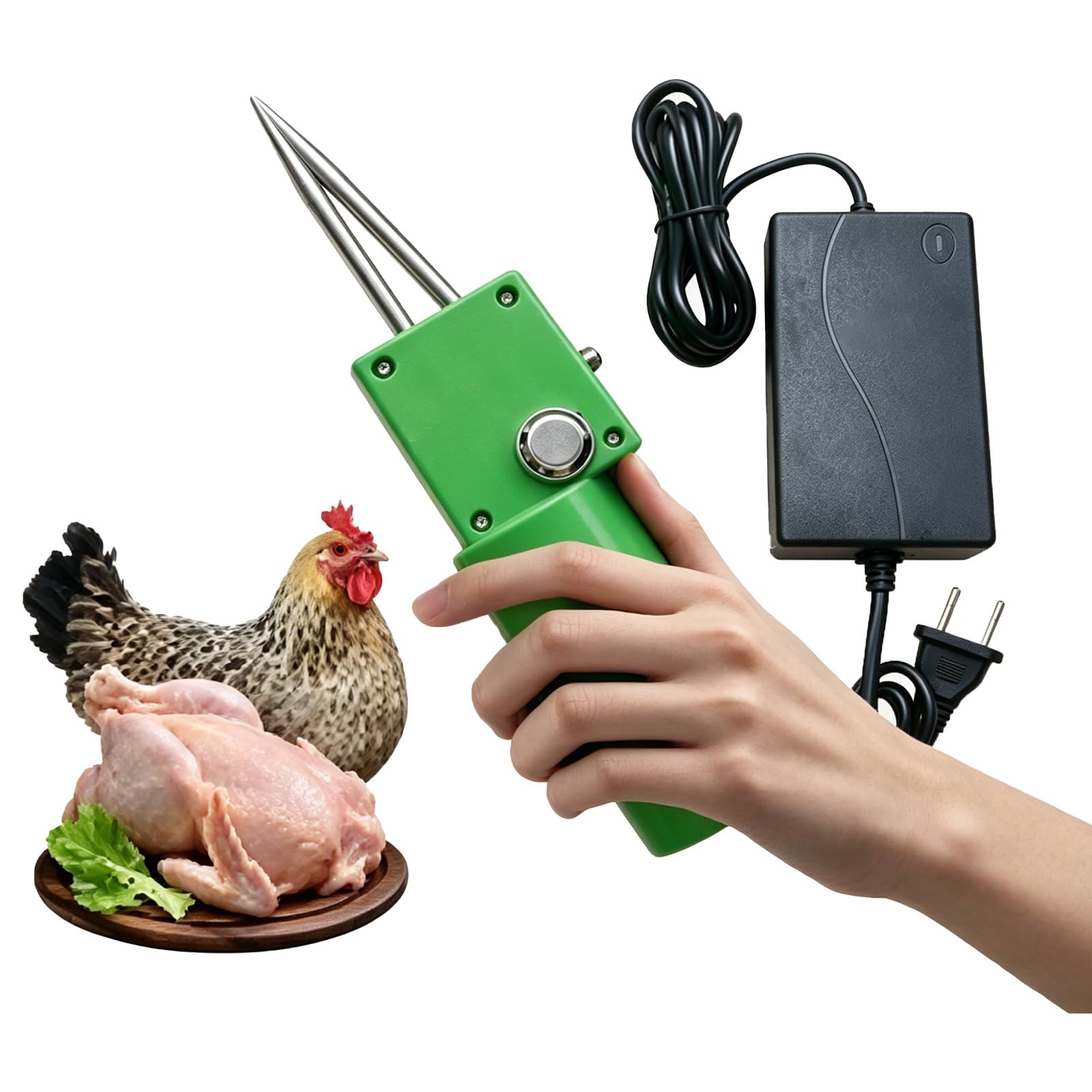 Máquina Desplumadora De Aves Desplumador Eléctrico Pollos, Pollo, desplumadora para aves de corral, Eléctrica Herramientas, For Desplumar Patos Y Gansos[Modelo enchufable verde de alta potencia]