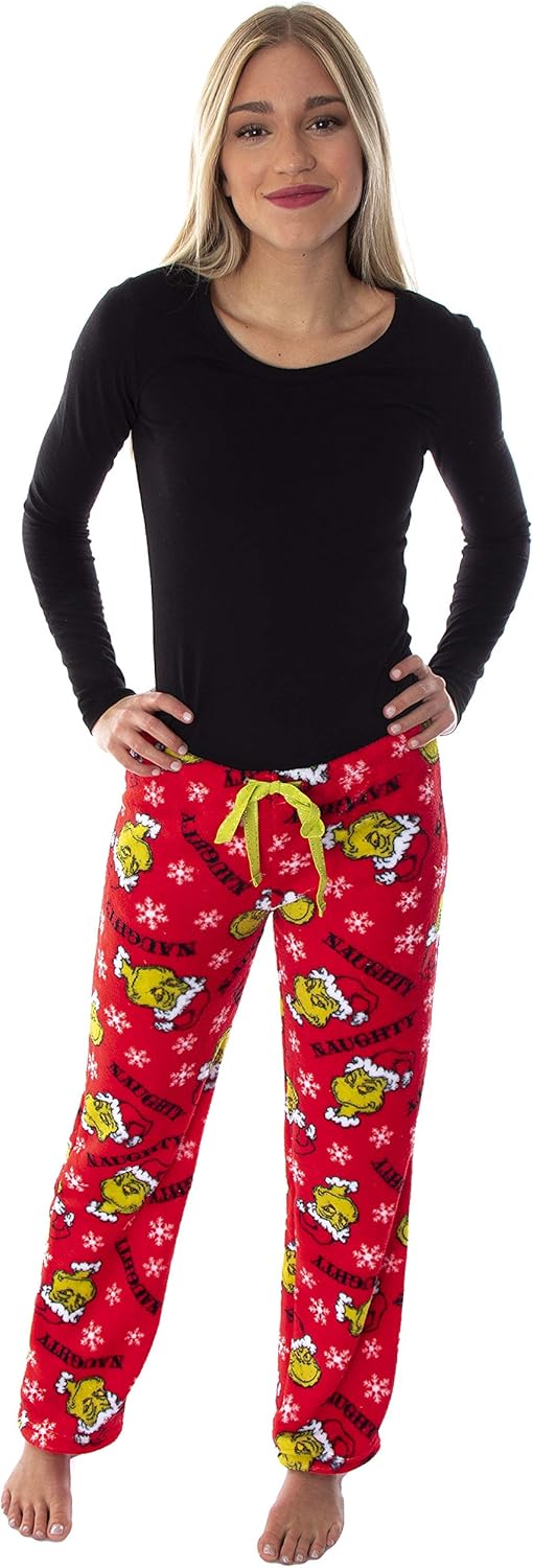 Dr. Seuss Juniors GRINCH Naughty Soft Touch Fleece Plush Pajama Pants - Image 2