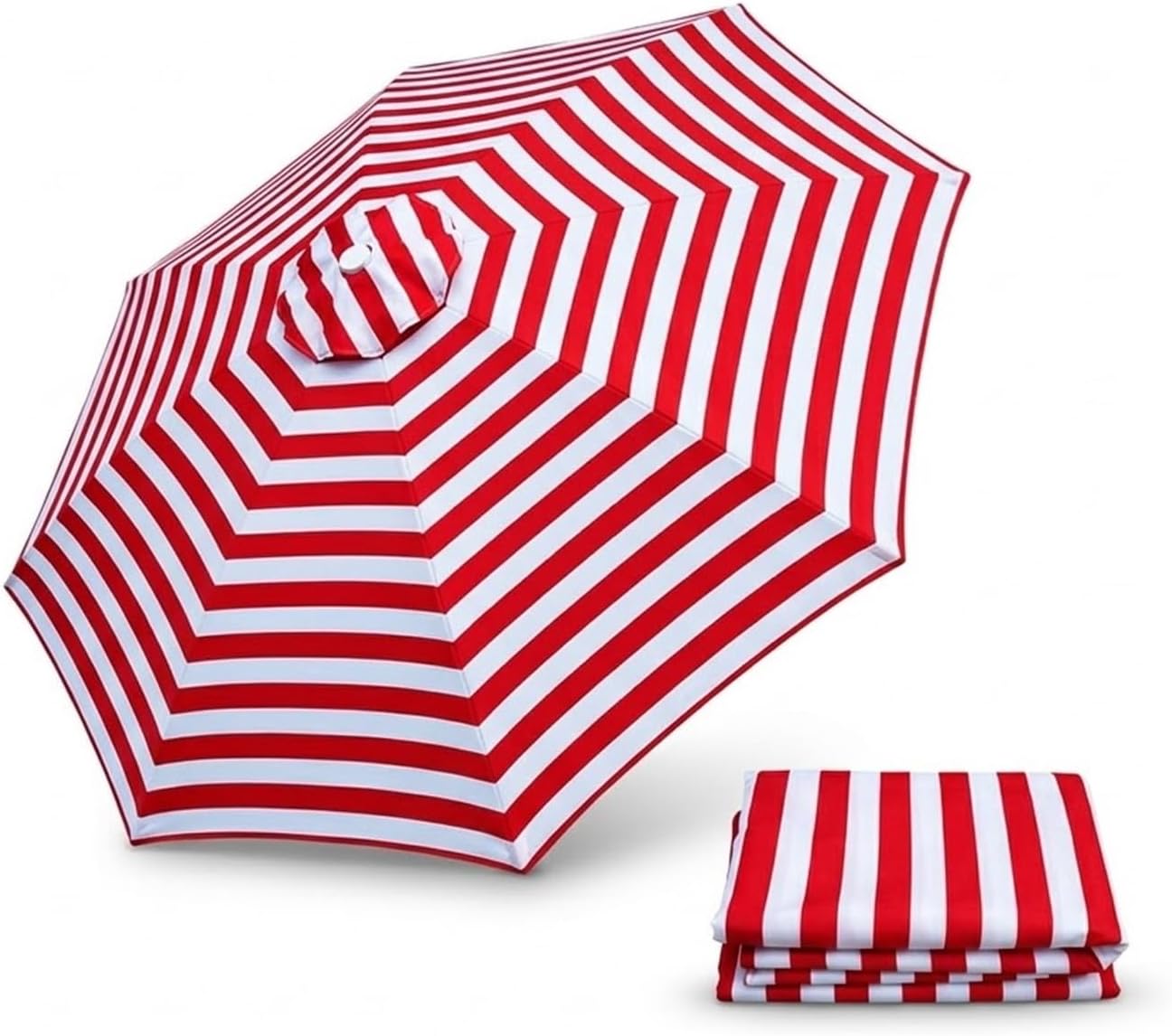 Patio Umbrella Replacement Canopy, Outdoor Market Parasol Fabric Top, 6.5ft/8ft/9ft/10ft/11.5ft/13ft UV Protected Sun Shade Replacement Cloth for Deck, Backyard & Poolside