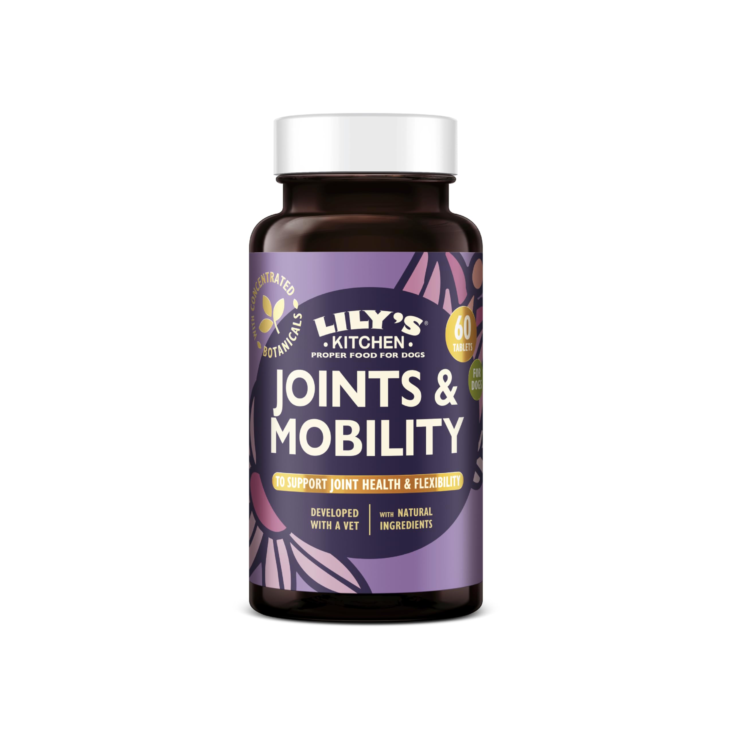 Lily's Kitchen Joints & Mobility Supplements for Adult Dogs & Senior Dogs, 60 Tablets – Made with Natural Ingredients, Glucosamine, Chondroitin & Green Lipped Mussel Powder