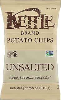 Kettle Brand Potato Chips, Unsalted Kettle Chips, 7.5 Oz