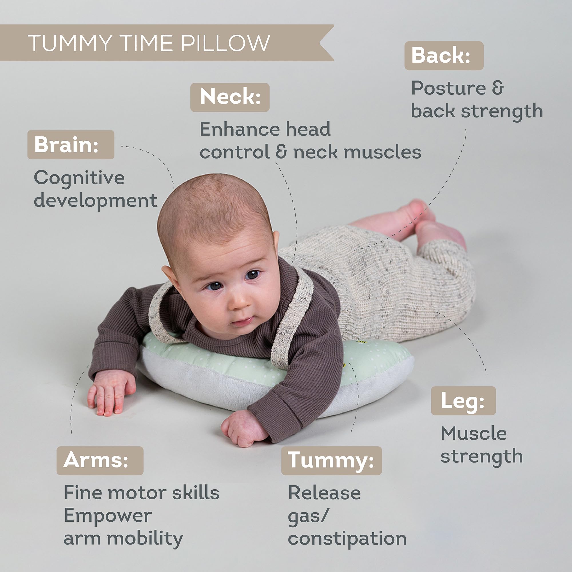 Taf Toys Baby Tummy Time Gift Set. Tummy-Time Support Pillow, High Contrast Black & White Crinkle Book, Activity Water Mat - Image 3