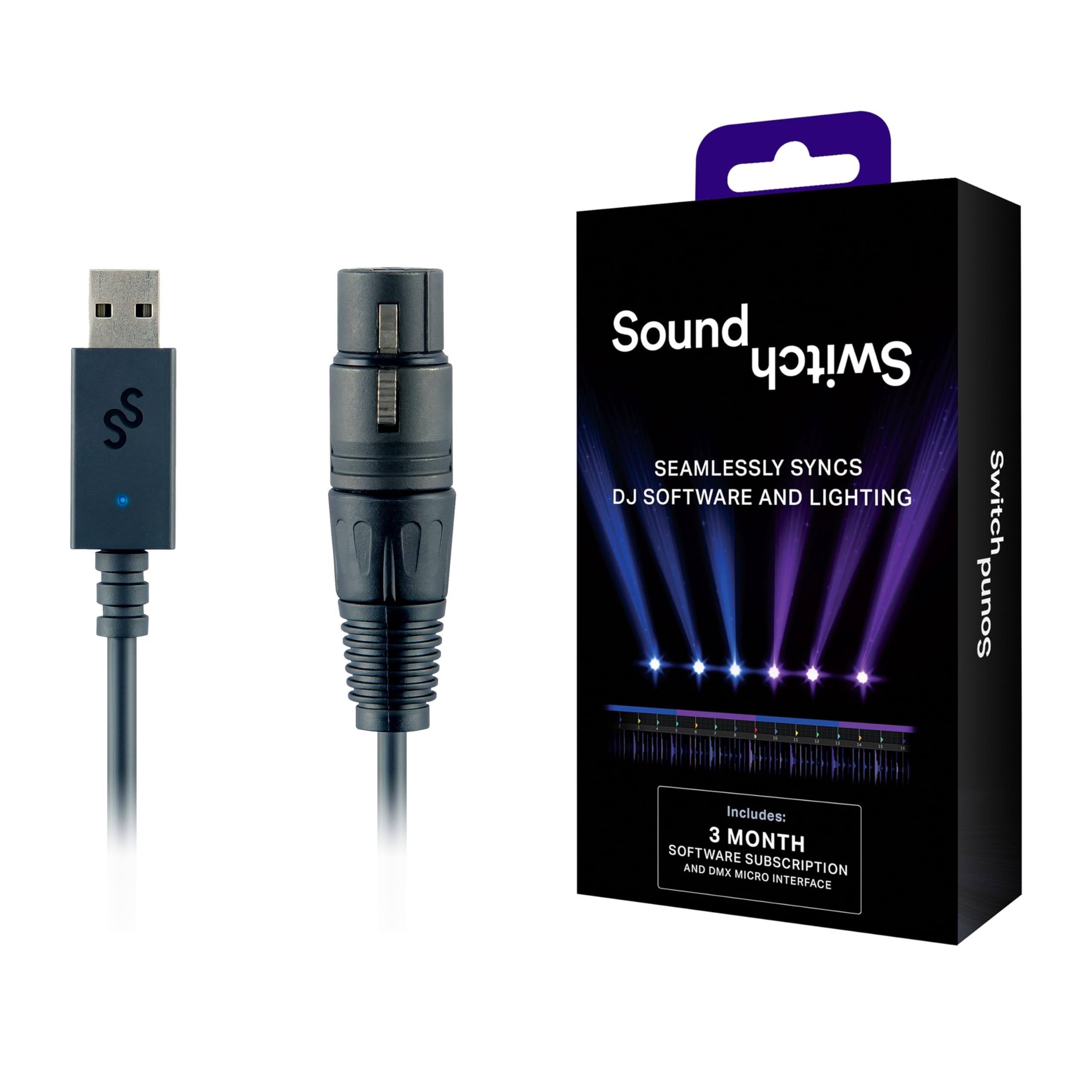 SoundSwitch Micro DMX Interface - Ultrakompaktes USB auf DMX Interface Inklusive Kostenloser Nutzung der SoundSwitch Software für 3 Monate