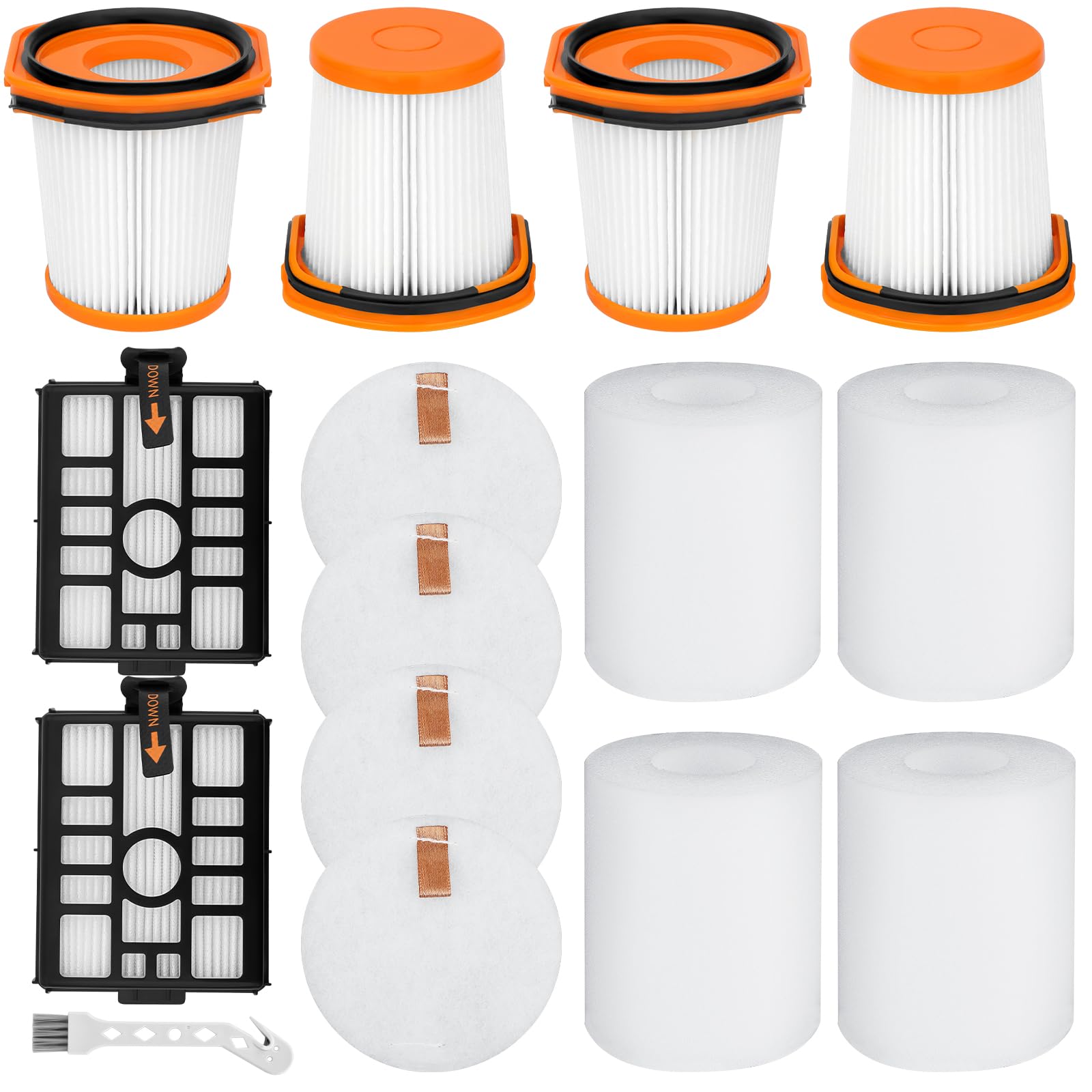 Photo 1 of Erinice WS642AE Filter for Shark Wandvac Self-Empty Cordless Stick Vacuum WS642AE Replacement Part, 4 HEPA Filter + 4 Foam & Felt Filter + 2 Base Post-Motor Filter + 1 Cleaning Brush