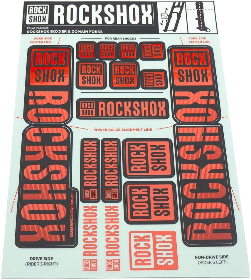 Decal Kit Replacement 35 mm BoXXer/Domain Dual Crown 11.4318.003.518, Red, Standard