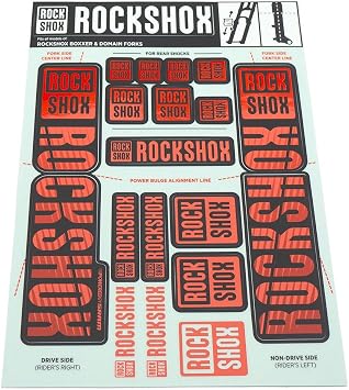 RockShox Fork Decal Kit - 35mm Dual Crown, Red