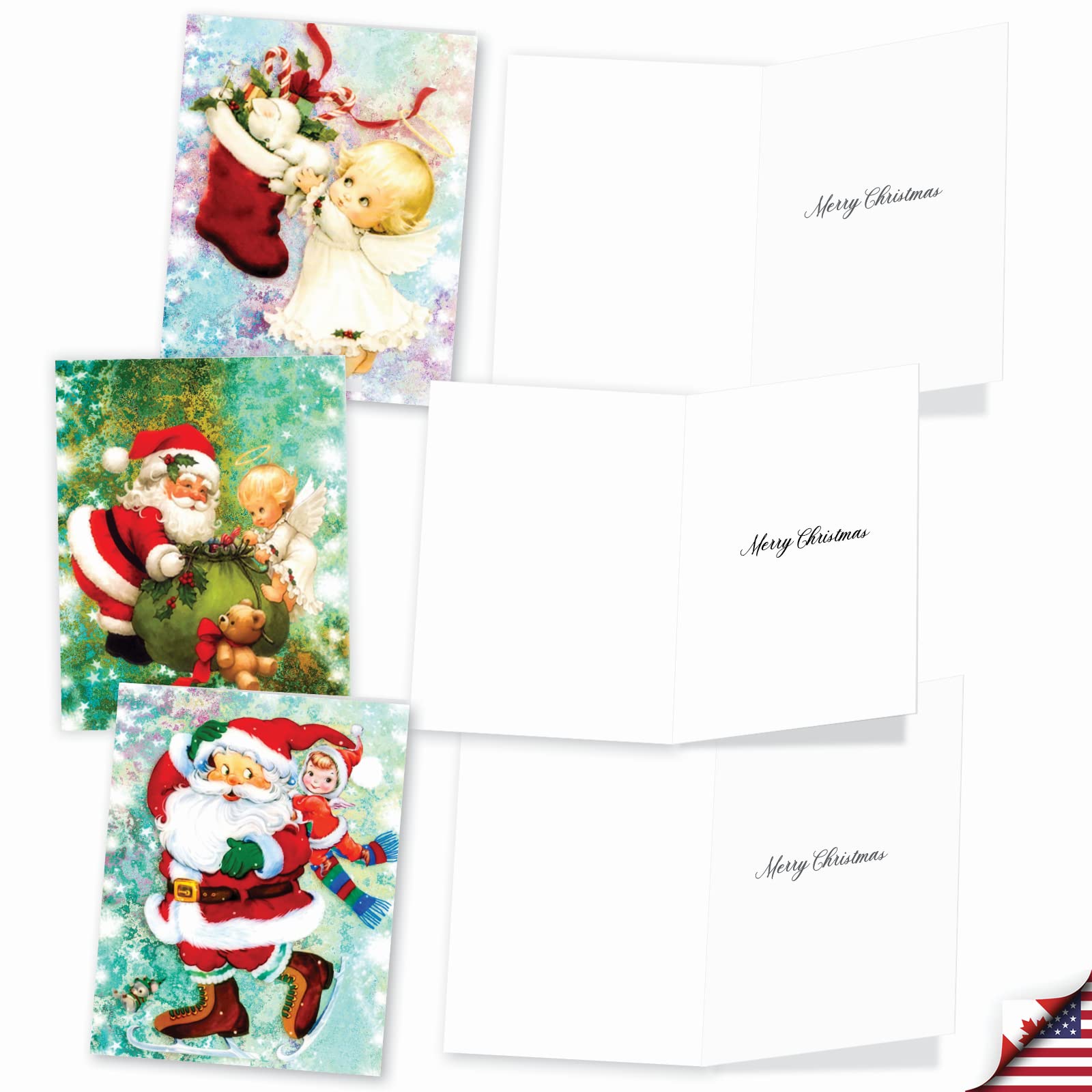 The Best Card Company 20 Assorted Christmas Notecards Bulk Set 4 X 5.12 Inch With Envelopes (10 Designs, 2 Each) Royal Holiday Dogs AM8596XSG-B2x10 - View #4