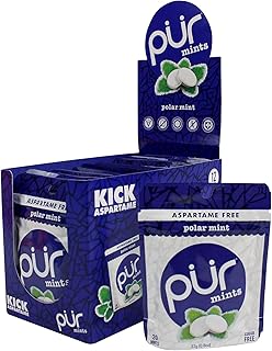 PUR Mints | Aspartame Free Mints | 100% Xylitol | Sugar Free, Vegan, Gluten Free & Keto Friendly | Natural Polar Mint Flavoured Mints, 20 Pieces (Pack of 12)