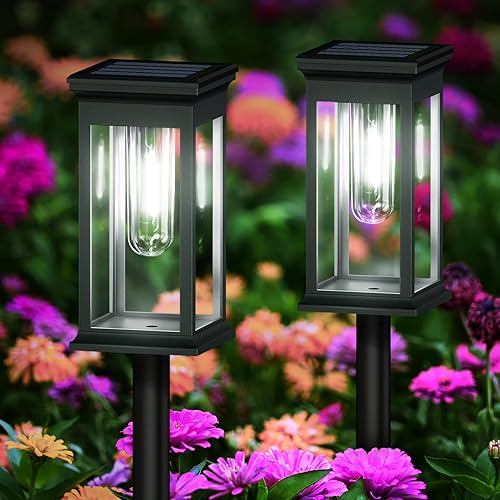 Miniatura 1 de KOOPER Solar Pathway Lights Outdoor, 2 Pack Upgraded Solar Outdoor Lights, Bright Solar Garden Lights Outdoor Waterproof, Auto OnOff Outdoor Solar