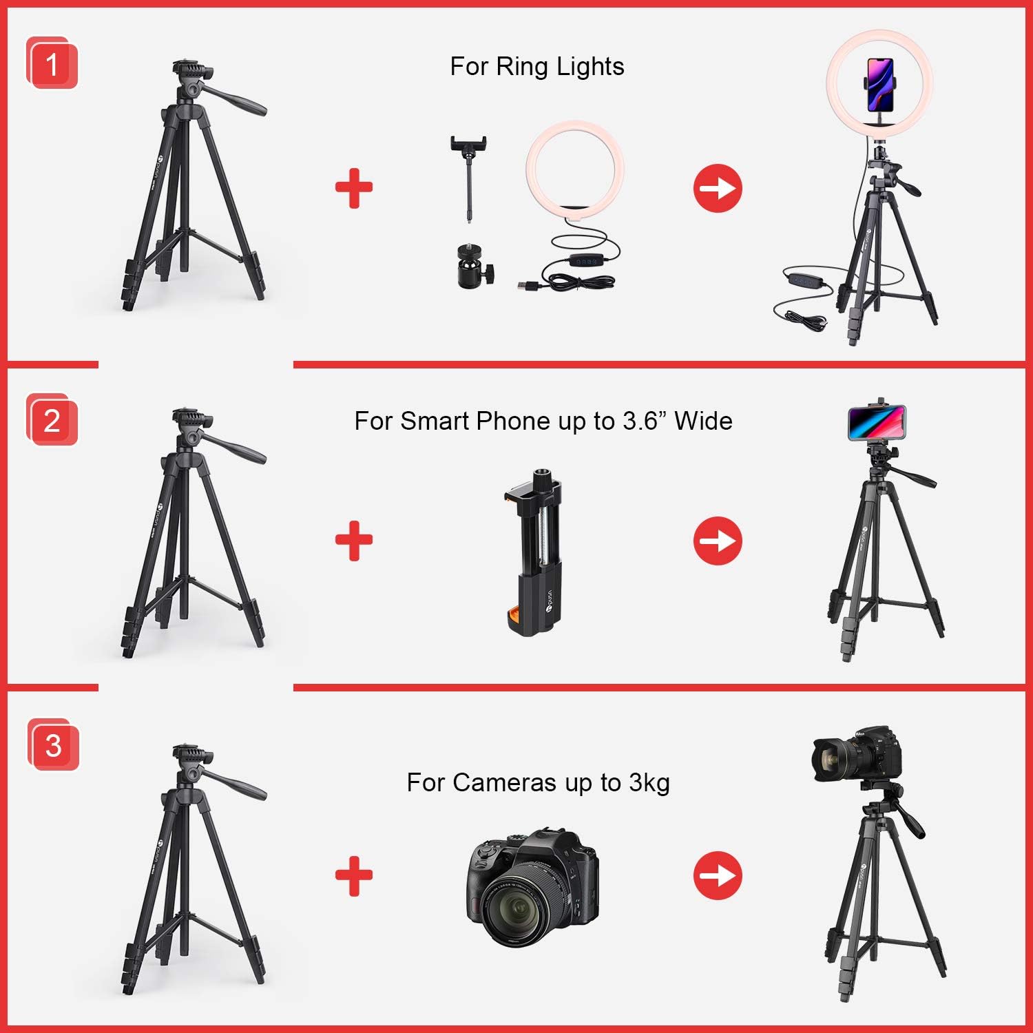 Blасk Frіdау 🔥 HPUSN 10.3 Selfie Ring Light with Tripod Stand & Flexible Phone Holder for Live Stream, Makeup, Dimmable Led Camera Beauty Ringlight for YouTube/TikTok/Photography Compatible with Phone and Camera