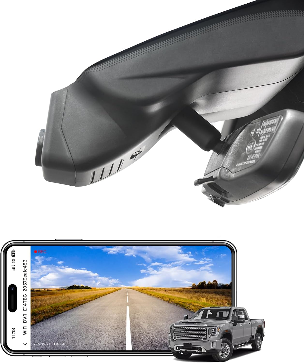 STARVIS 2 Front 4K HDR Dash Cam IMX678, Custom Fit for GMC Sierra 1500 2022-2026 2500 HD/3500 HD 2024-2026(Model C), 5GHz WiFi, GPS, 64GB Card