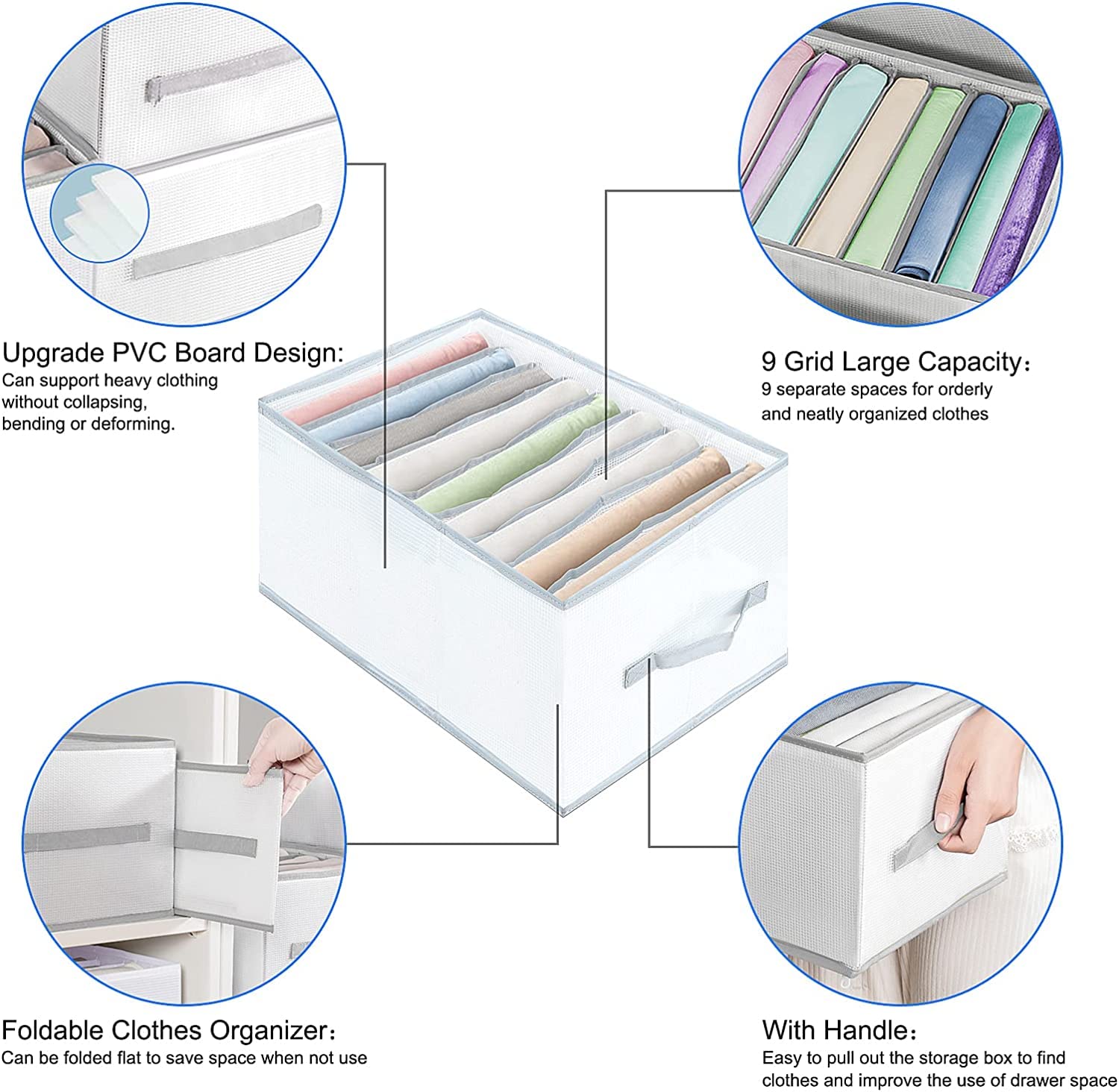 Yotako Organizer Per Armadio 2 Pezzi Con 9 Scomparti - Contenitore Pieghevole In Tessuto Per Biancheria Intima E Calze