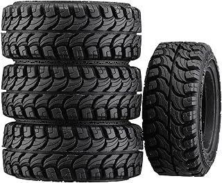 1.33 Inch Adhesive Rubber Tires 58mm X 24mm with Foam Inserts for Traxxas 1:18 TRX4M Ford Bronco/Land Rover Defender/Axial 1:24 SCX24 Deadbolt/Jeep Wrangler Upgrades
