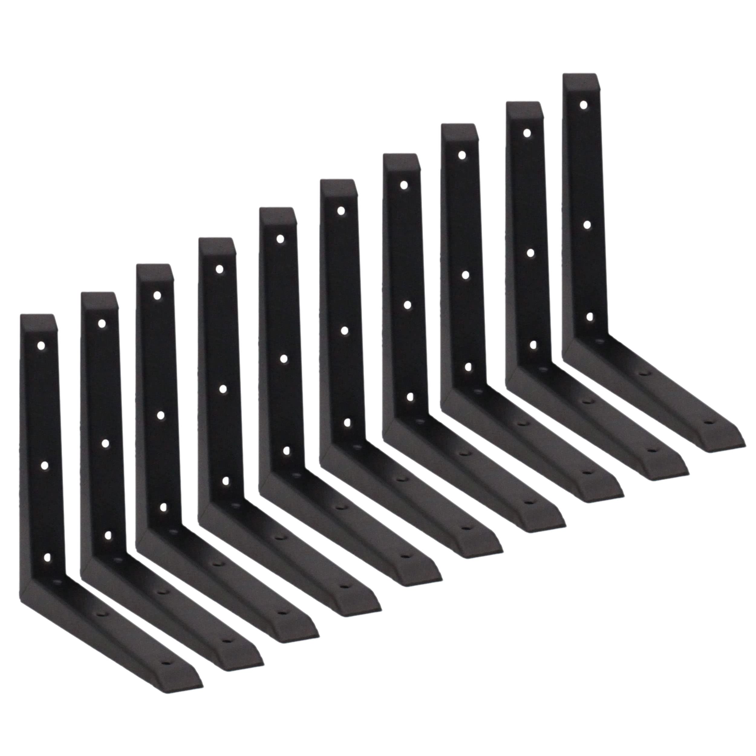 Eai Black Strong Shelf Bracket Mitre Reinforced Pattern | 200 X 200Mm | | Pack Of 10 | Brand